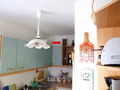 Absaugventil der Lüftungsanlage mit zusätzlichem Fettfilter